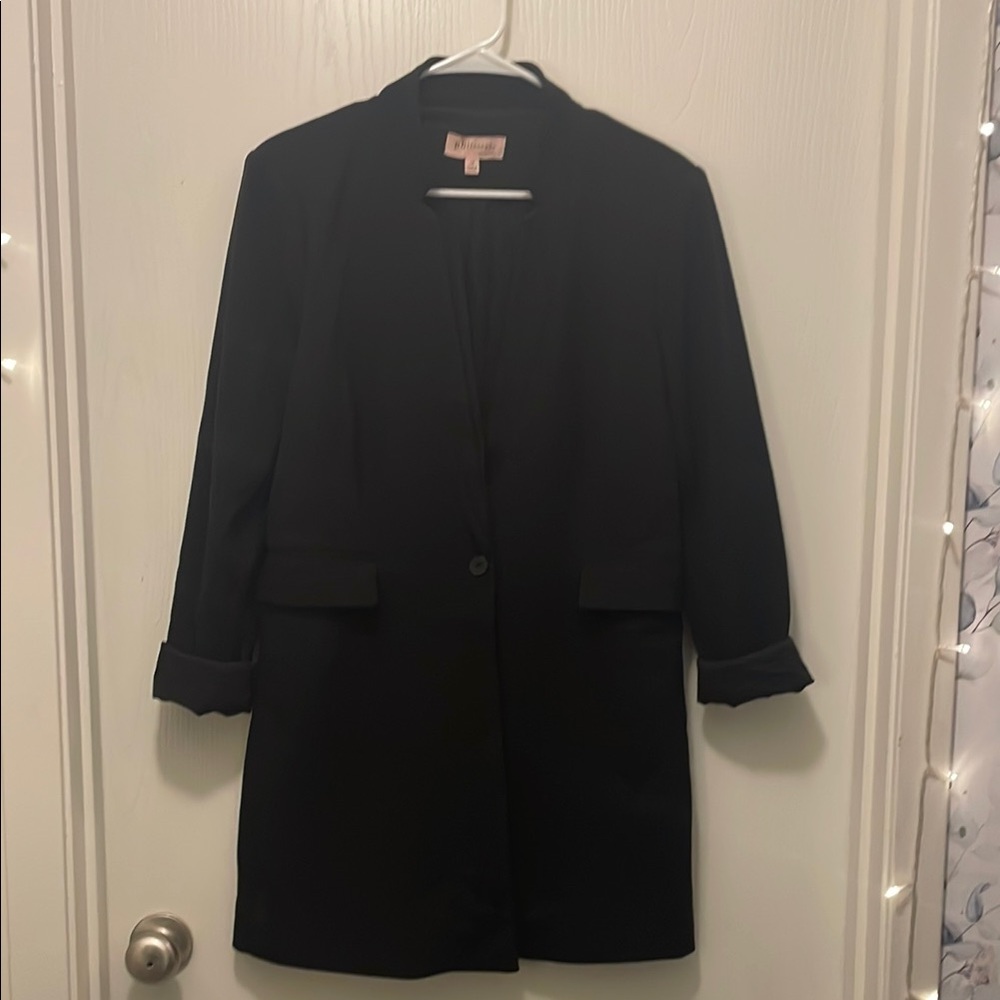 Philosophy Black Blazer Tailored Suit Jacket